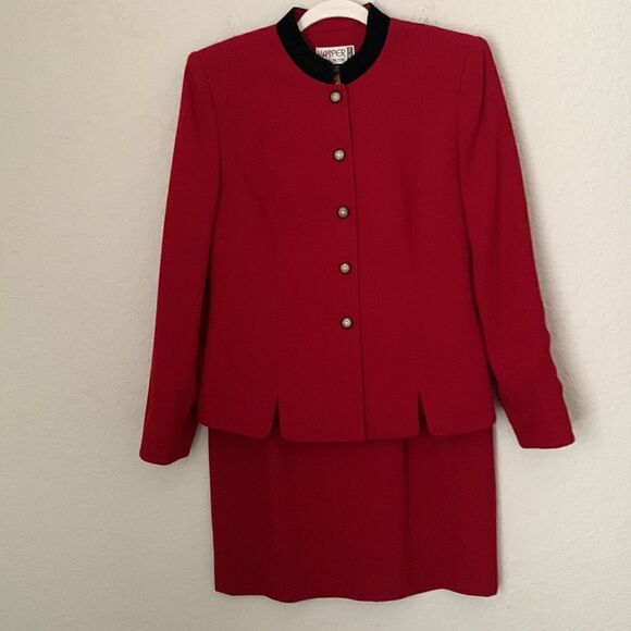 Kasper ASL 2 Piece Suit Petite Skirt Blazer Size 4 - Picture 1 of 14